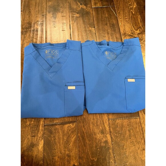 Figs Leon Three Pocket Scrub Top Royal Blue size XS Lot of 2 - Picture 2 of 12